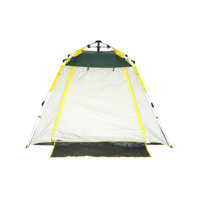 خيمة القبة مع باب مزدوج في الهواء الطلق، ويمكن فتح الخيمة تلقائيا